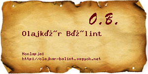 Olajkár Bálint névjegykártya
